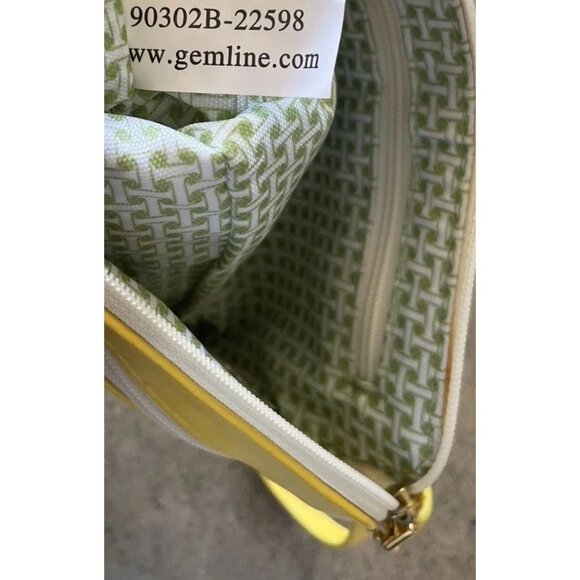 Isaac Mizrahi Zip Women’s Wristlet Tan Yellow Green Leather Multi Pocket - Picture 13 of 13